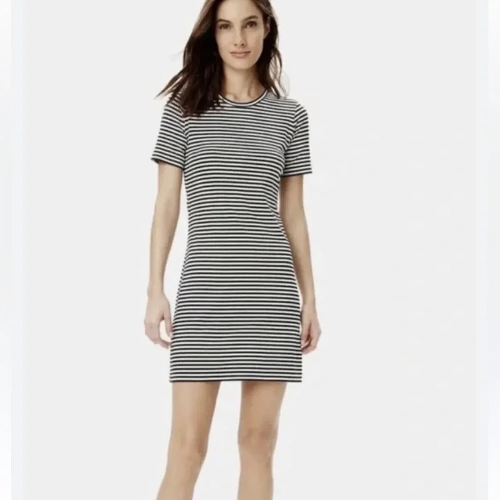 Theory Ribbed Tee Dress‎ Striped Small
